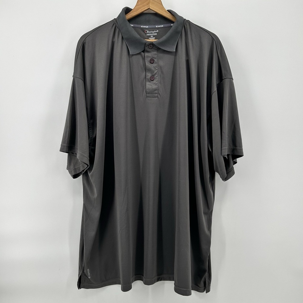 Champion Vapor Polo Shirt Mens 3XL Big Tall Gray Performance  Athleisure NWT